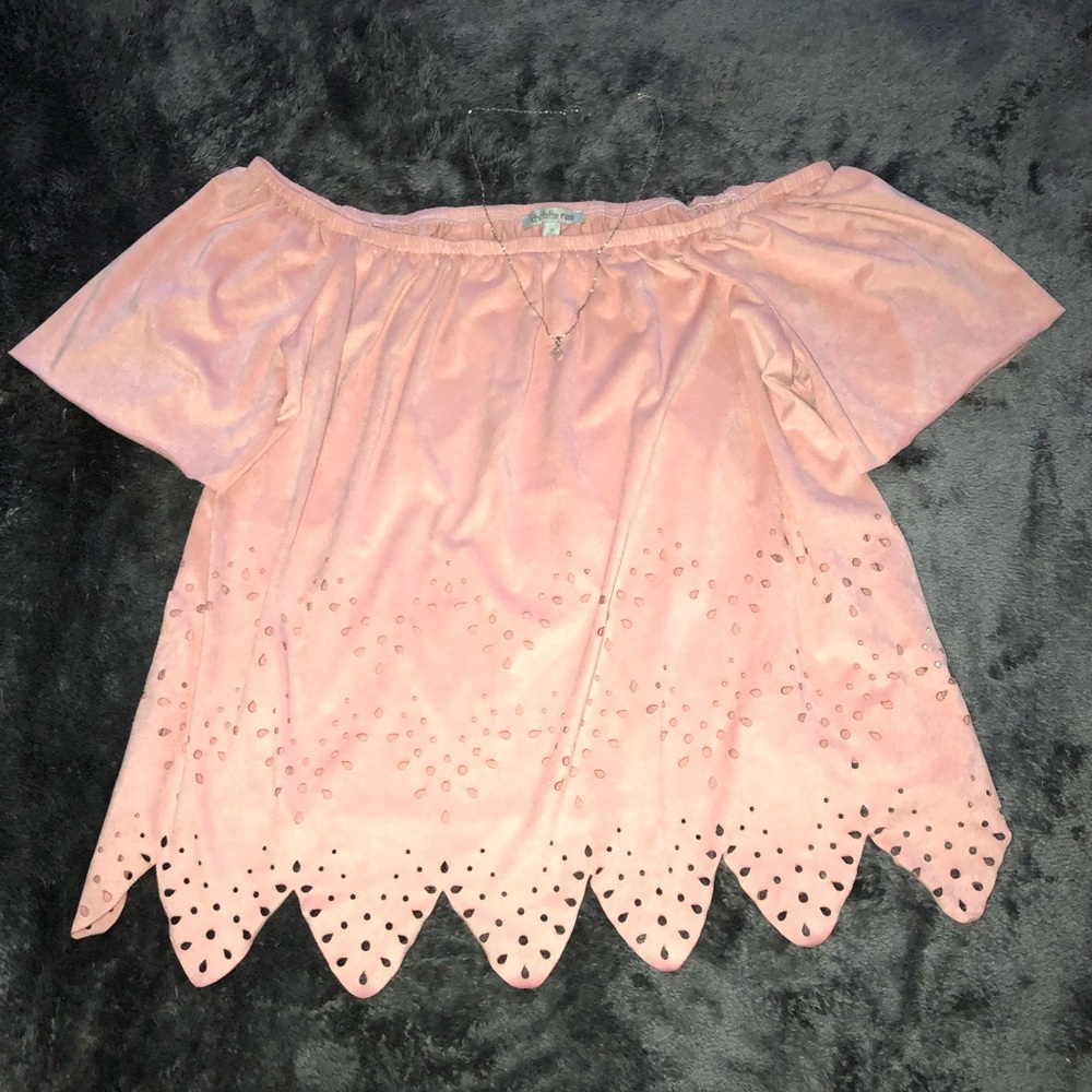 Charlotte Russe light pink top. Off the shoulder.